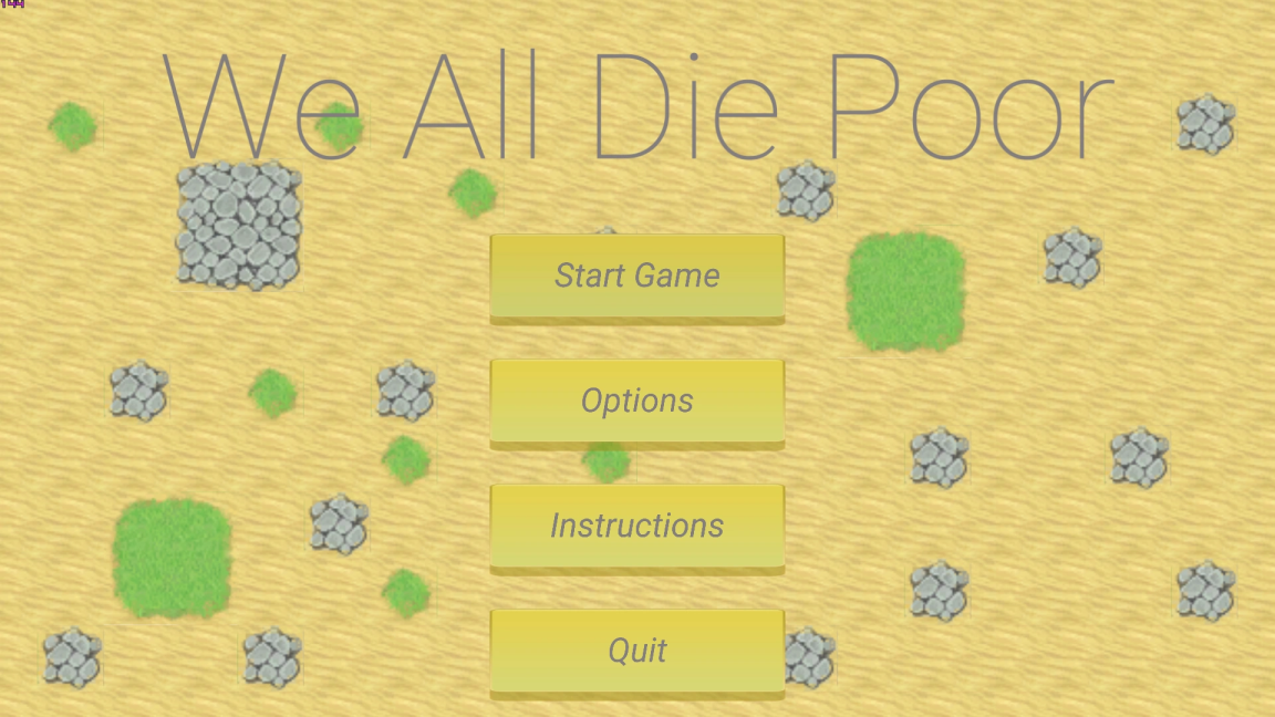 We All Die Poor Title Screen